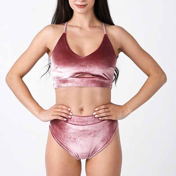 REV ACTIV S/M 4/6 US Polewear Booty Shorts Pink Blush Velvet polewear - Picture 4 of 9